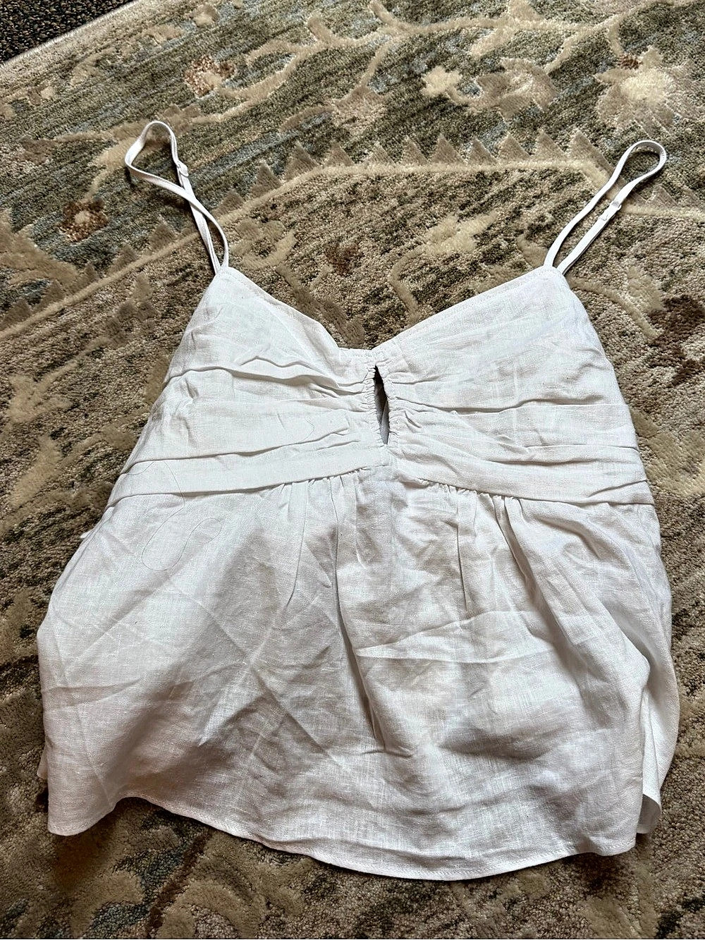 Banana Republic Linen High-Low Open-Back Tank Linen Camisole White Medium